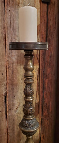 Pair of Antique Early 19th Century Bronze and Iron Torchieres