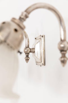 Paire d'anciennes lampes murales en verre Holophane GEC du début du 20e siècle, c.1910