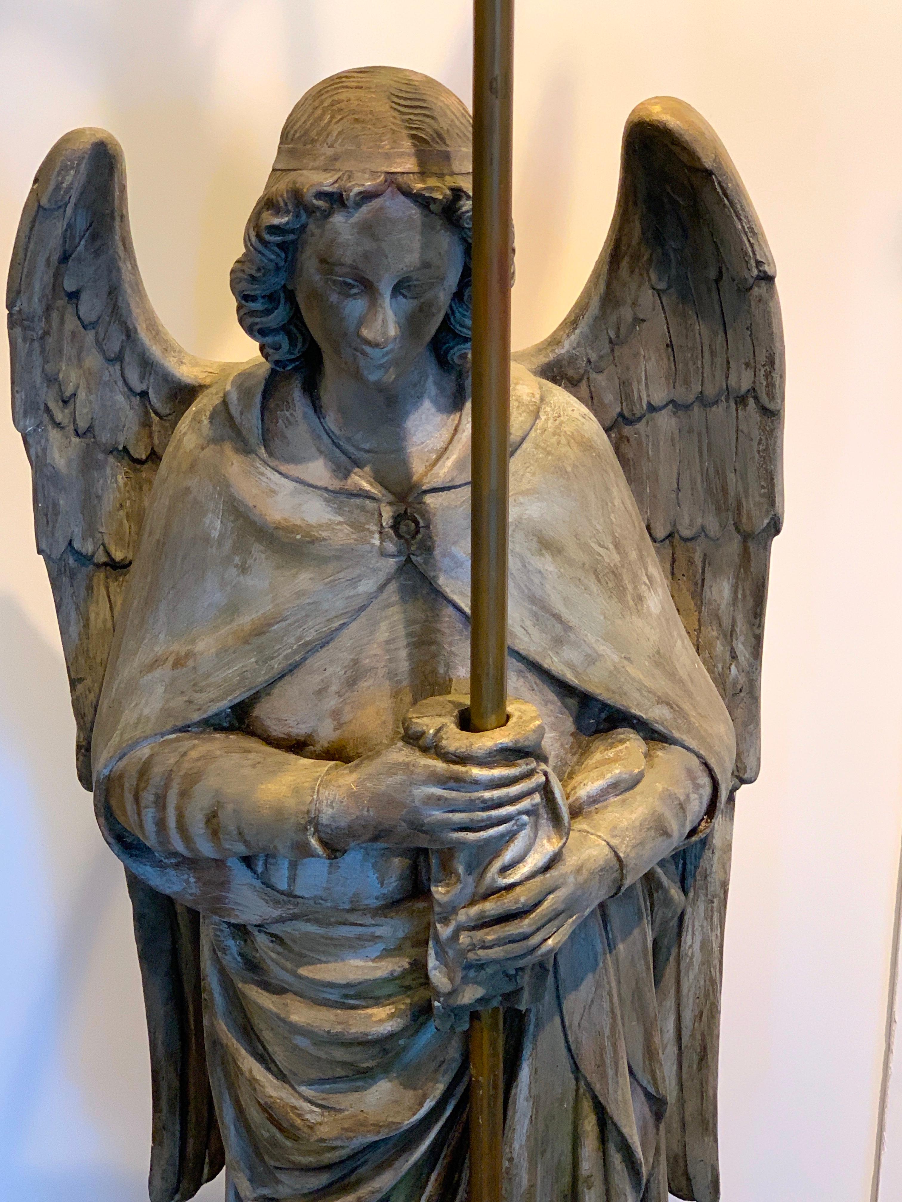 American Pair of Antique Ecclesiastical Angel Torchieres For Sale