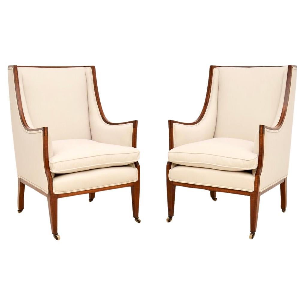 Pair of Antique Edwardian Armchairs For Sale