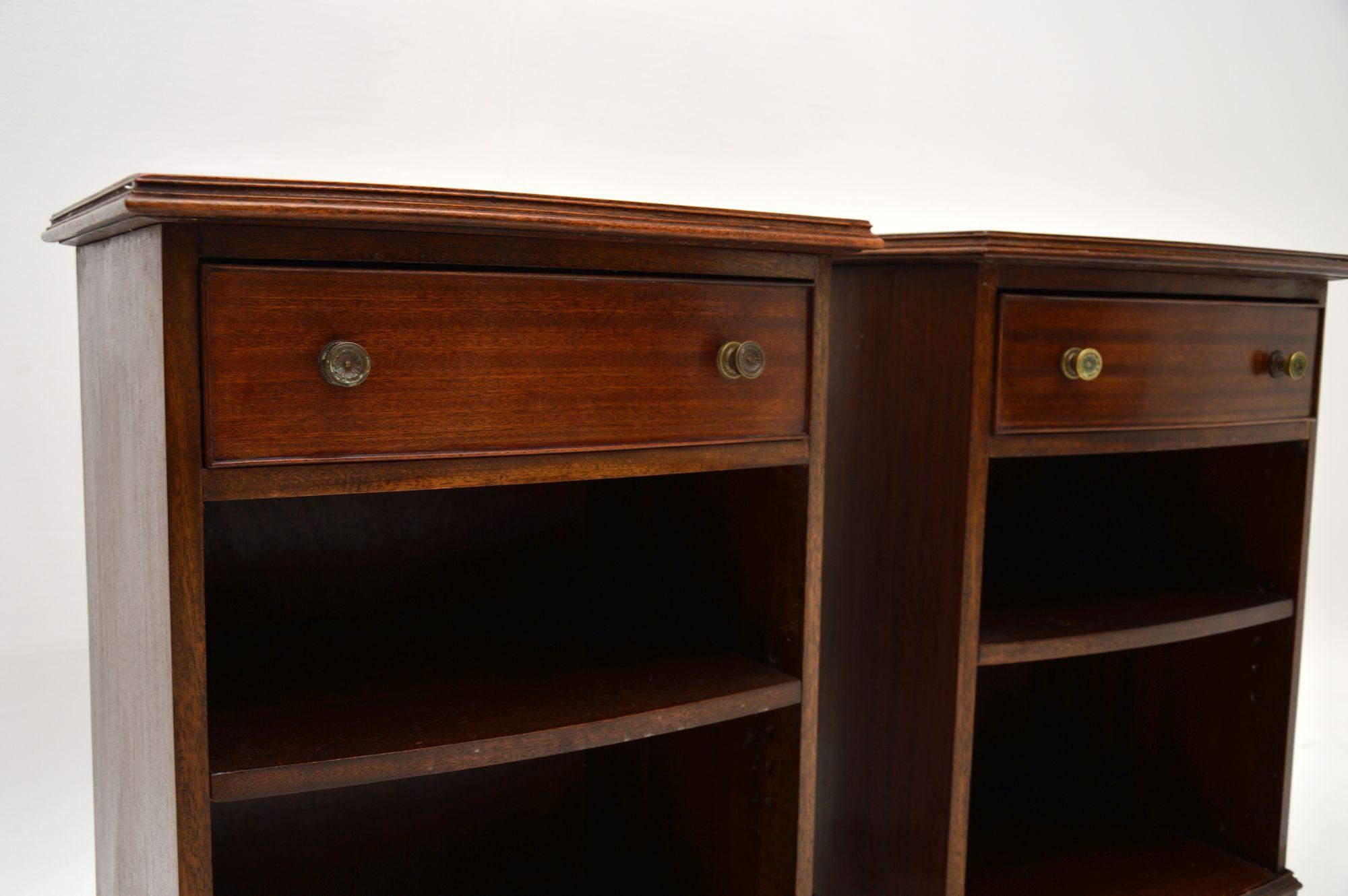 Wood Pair of Antique Edwardian Bedside Cabinets