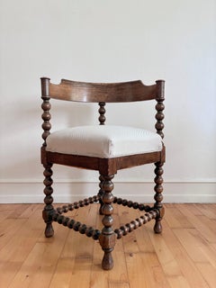 Pair Of Antique Edwardian Bobbin Corner Chairs, English 1900