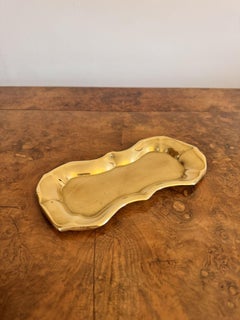 Pair of antique Edwardian brass candle snuffers & tray