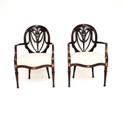 Pair of Antique Edwardian Carver Armchairs