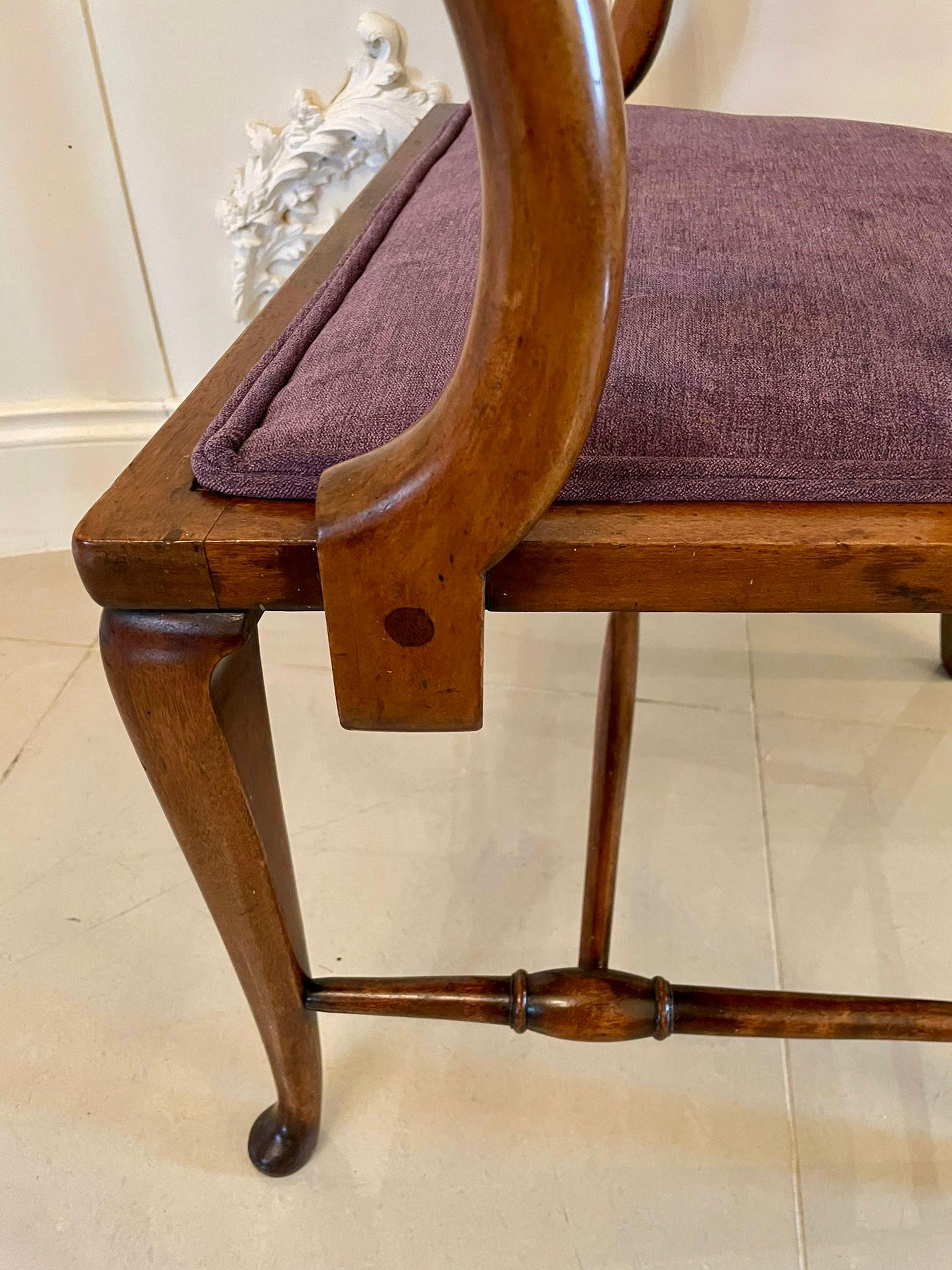 Pair of Antique Edwardian Inlaid Mahogany Desk Chairs For Sale 1