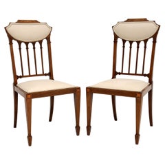 Pair of Antique Edwardian Inlaid Side Chairs