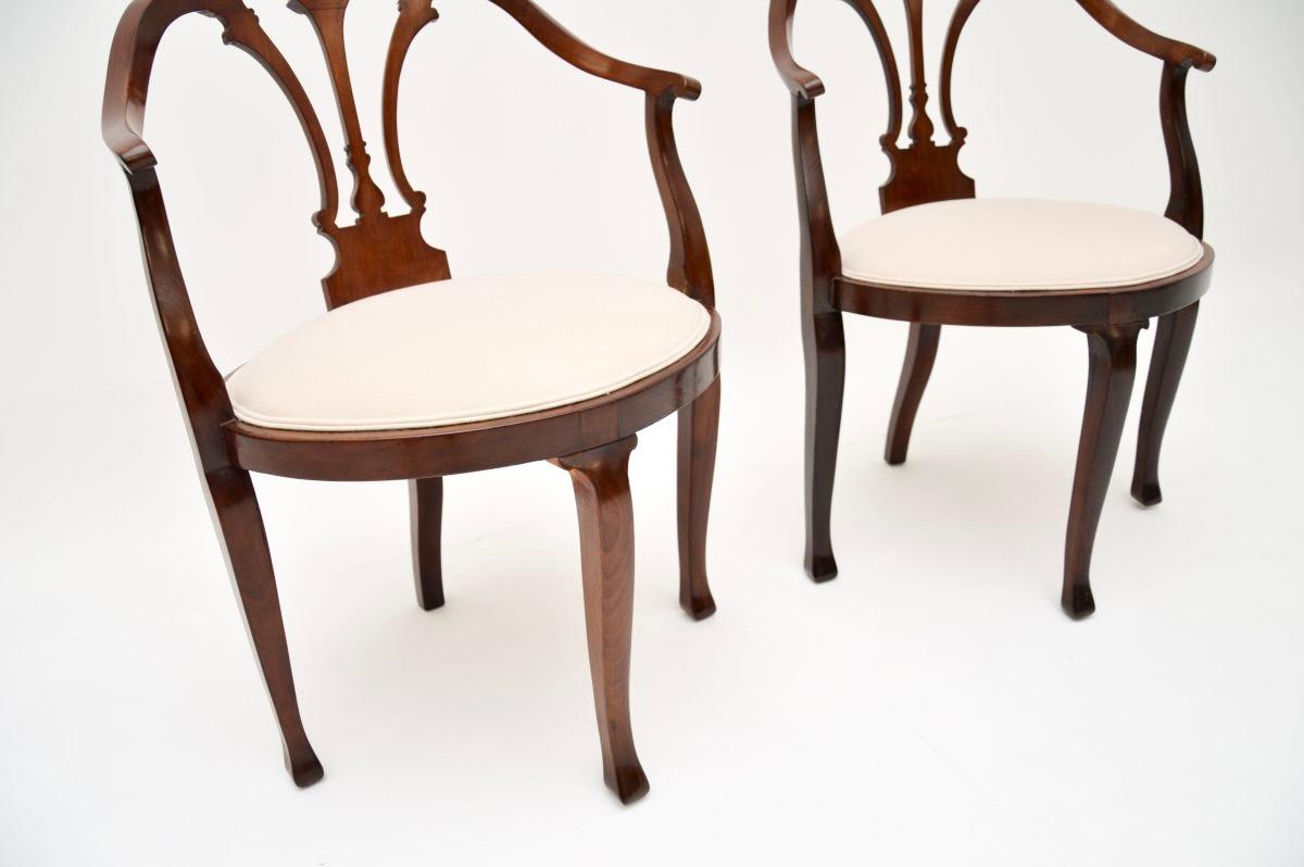 Paar antike offene edwardianische Sessel im Zustand „Gut“ im Angebot in London, GB