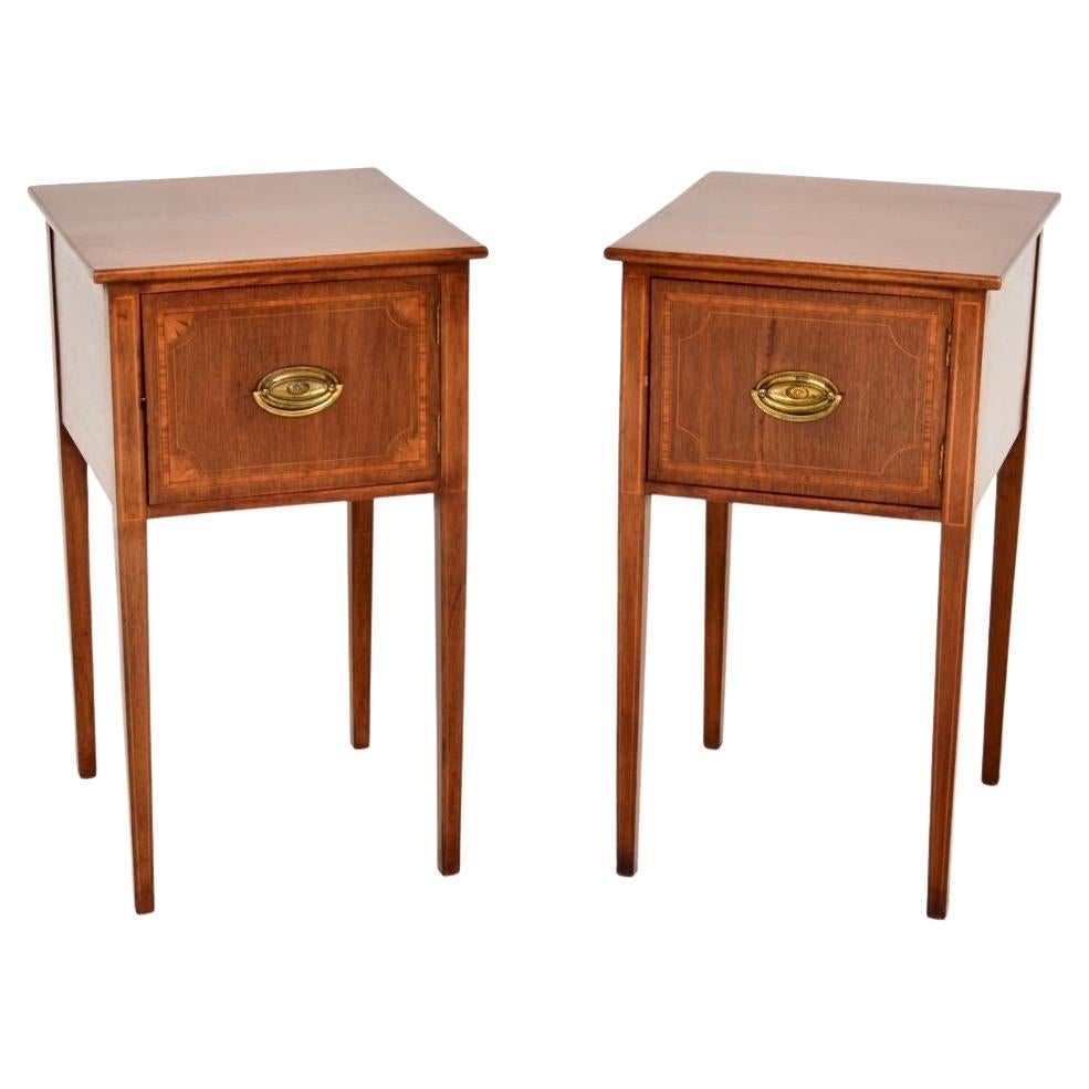 Paire de tables d'appoint / armoires anciennes de style édouardien