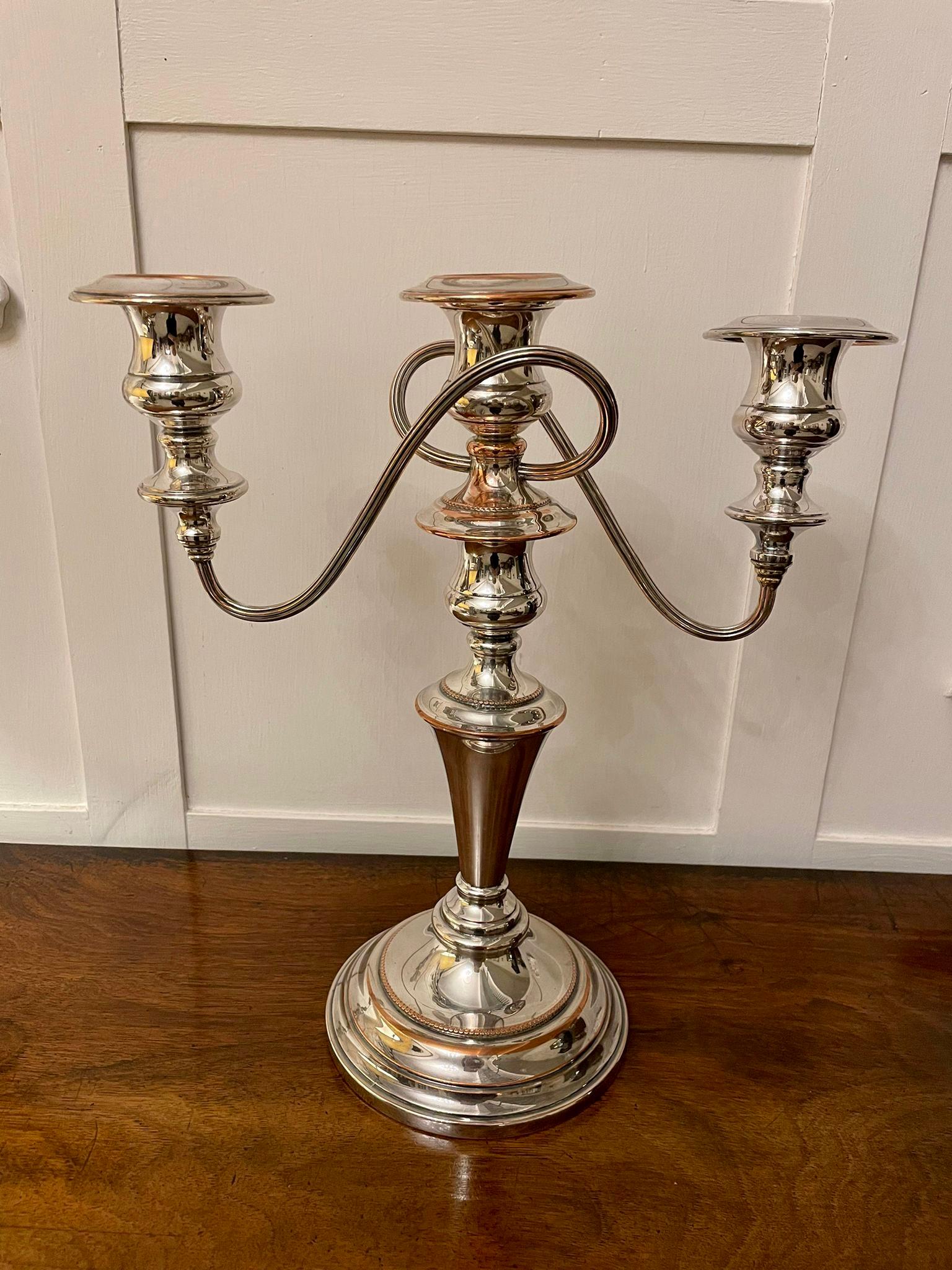 20th Century Pair of Antique Edwardian Silver Painted Candelabra