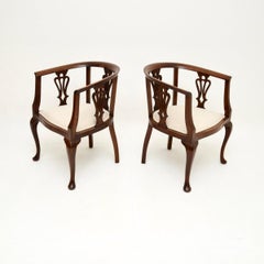 Pair of Antique Edwardian Tub Chairs
