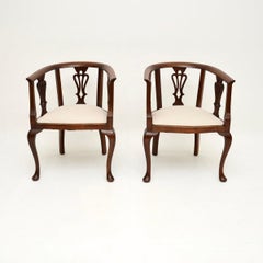Pair of Antique Edwardian Tub Chairs