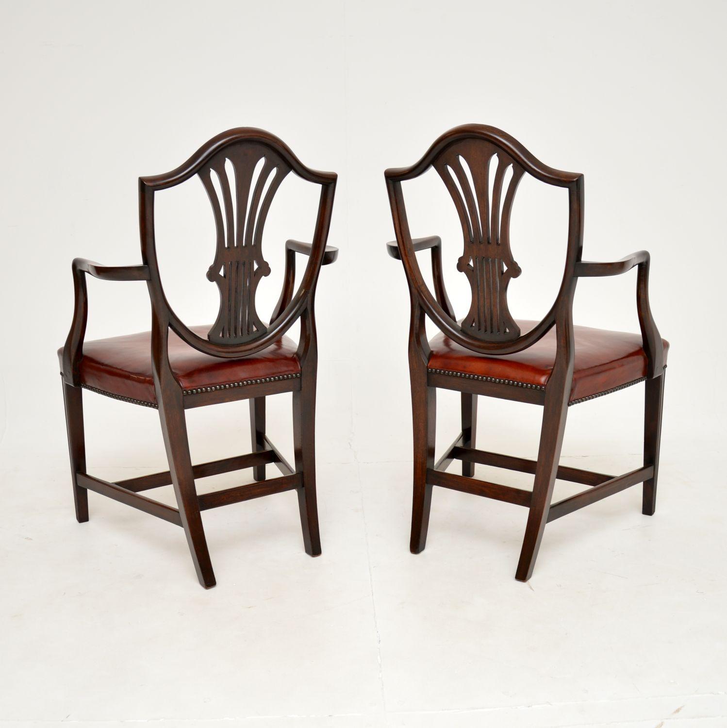 Adam Style Pair of Antique Edwardian Carver Armchairs
