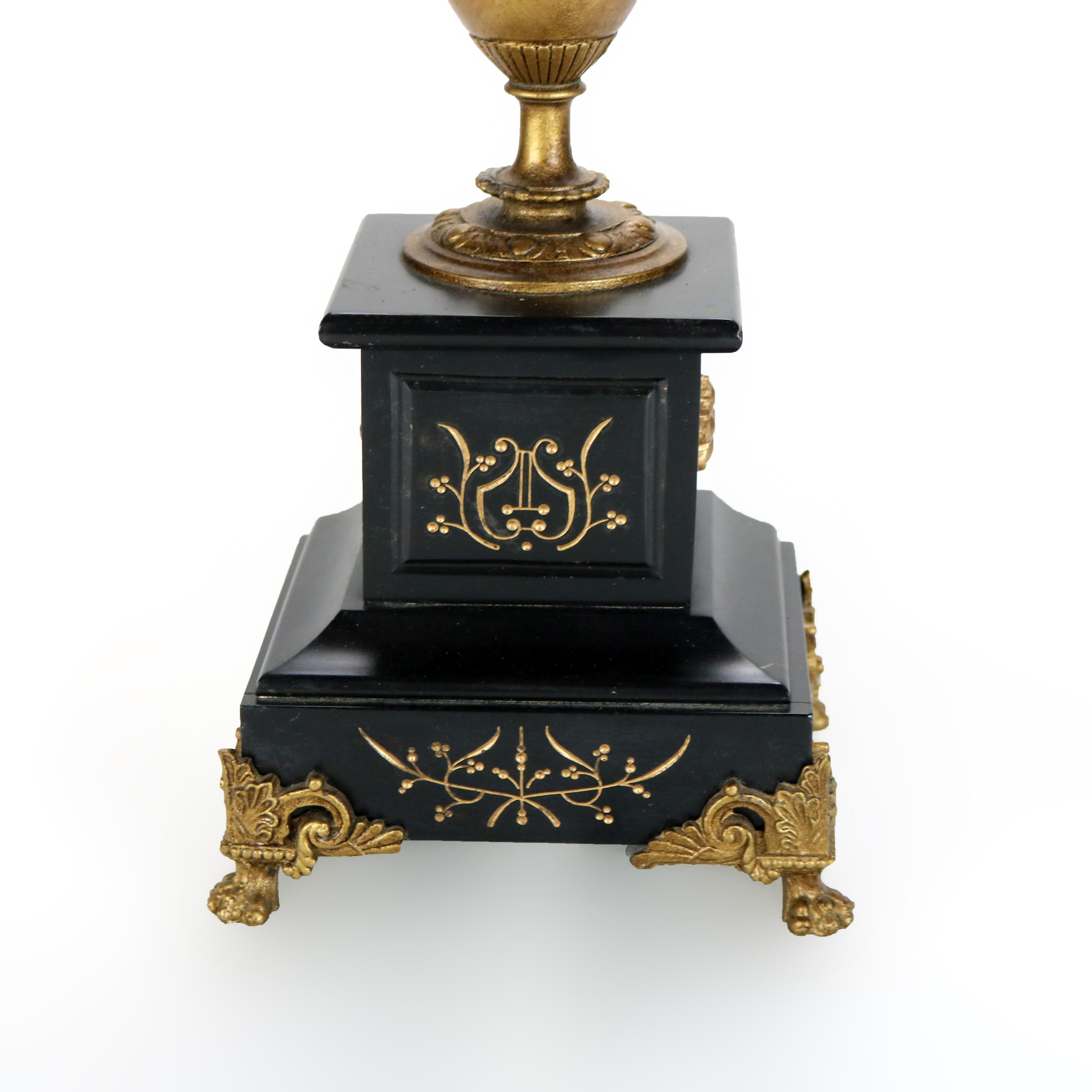 Coppia di antichi candelabri a cinque luci in stile revival egiziano C1890 in vendita 7