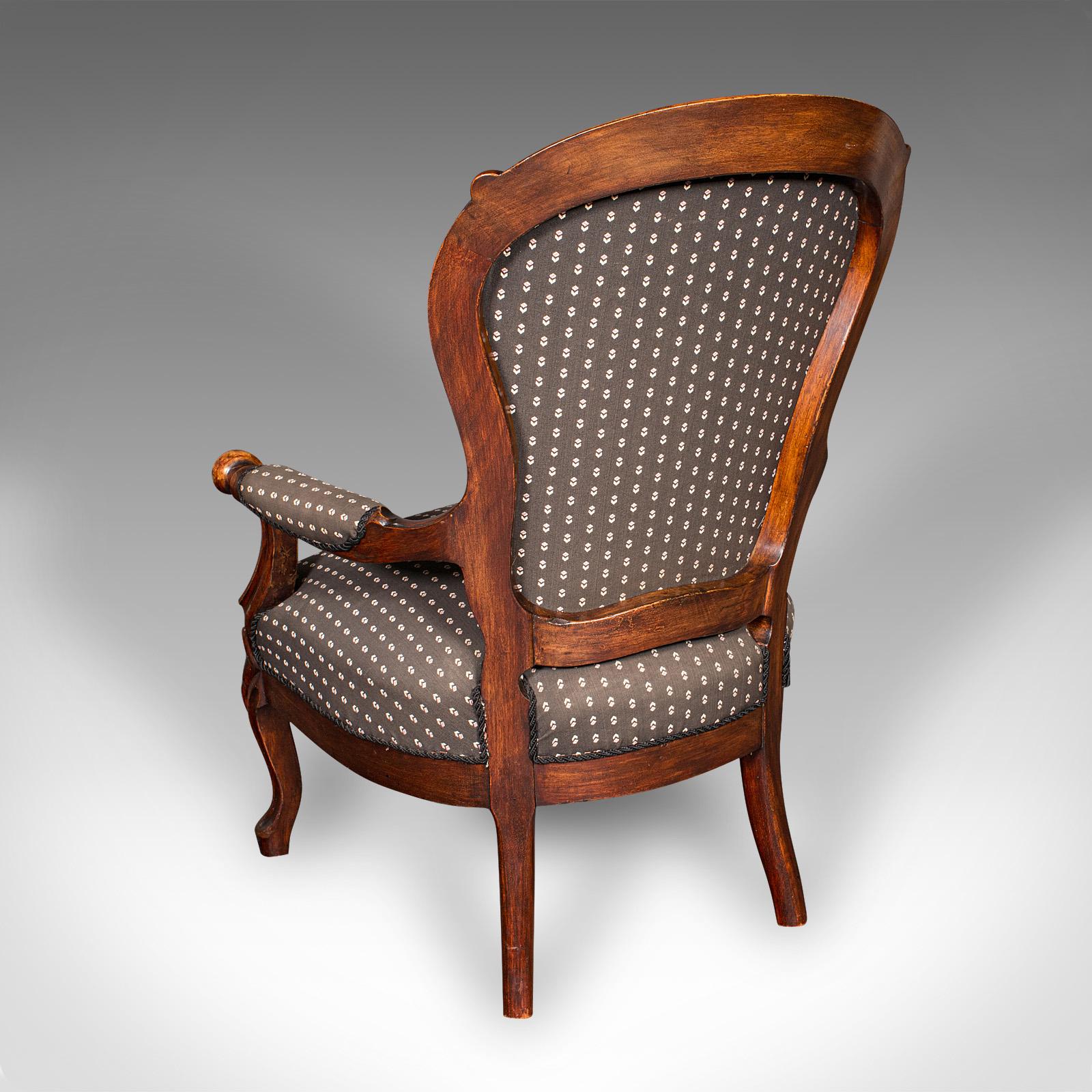Pair Of Antique Elbow Chairs, French, Morning Room Armchair, Victorian, C.1900 In Good Condition For Sale In Hele, Devon, GB