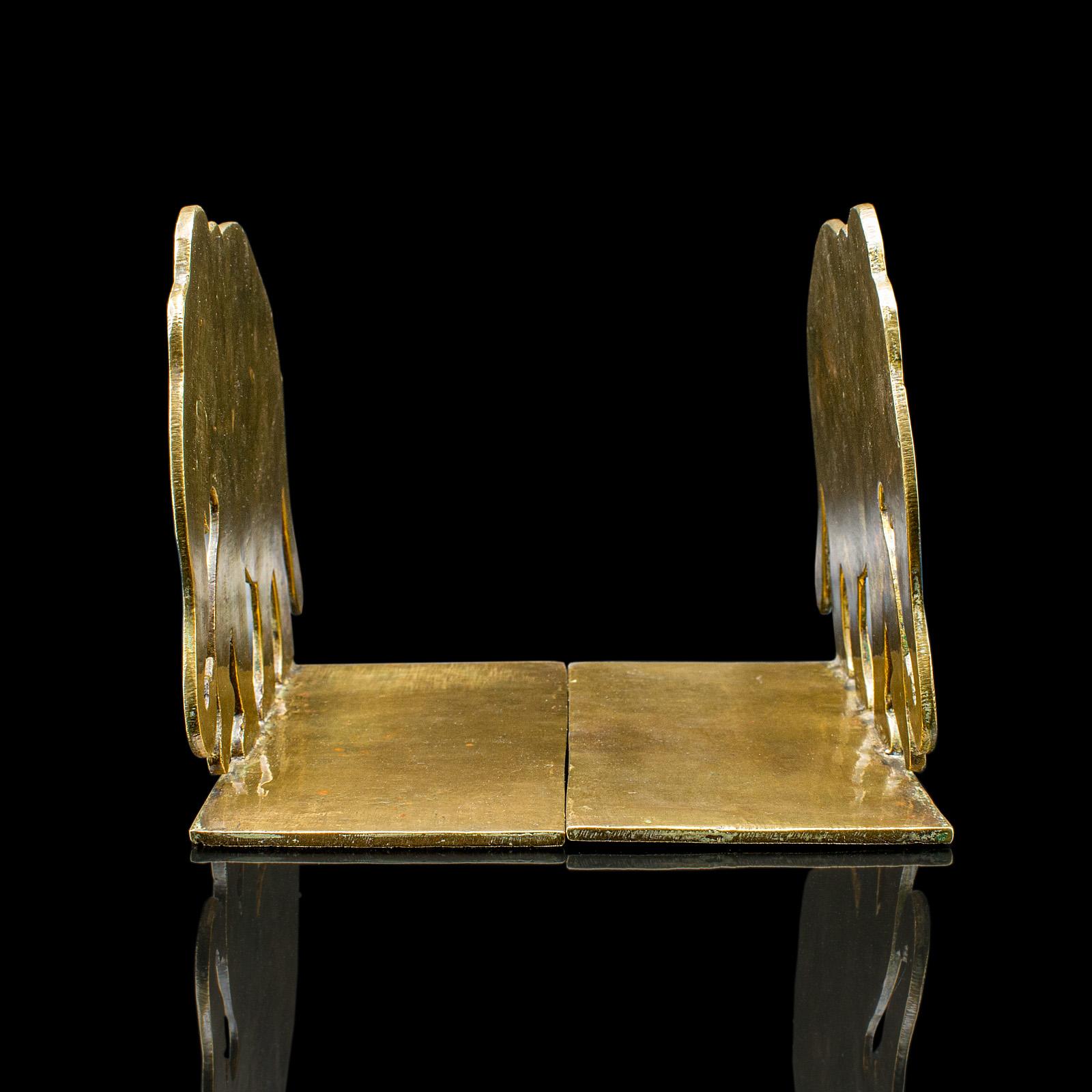 Pair of Antique Elephant Bookends, Indian Brass Decorative Book Rests, Victorian For Sale 1