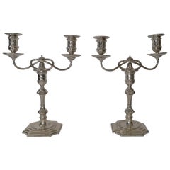 Pair of Antique Elkington Silver Plated Candelabra, 1892