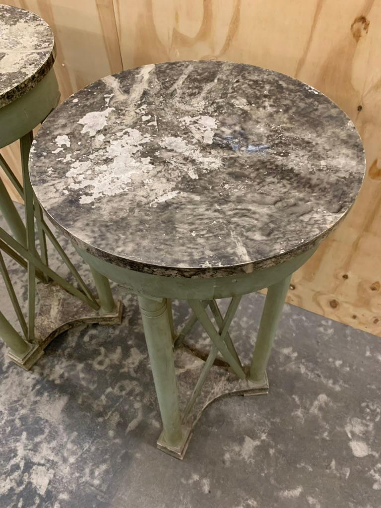 Stile impero Coppia di piedistalli francesi Antique French in vendita