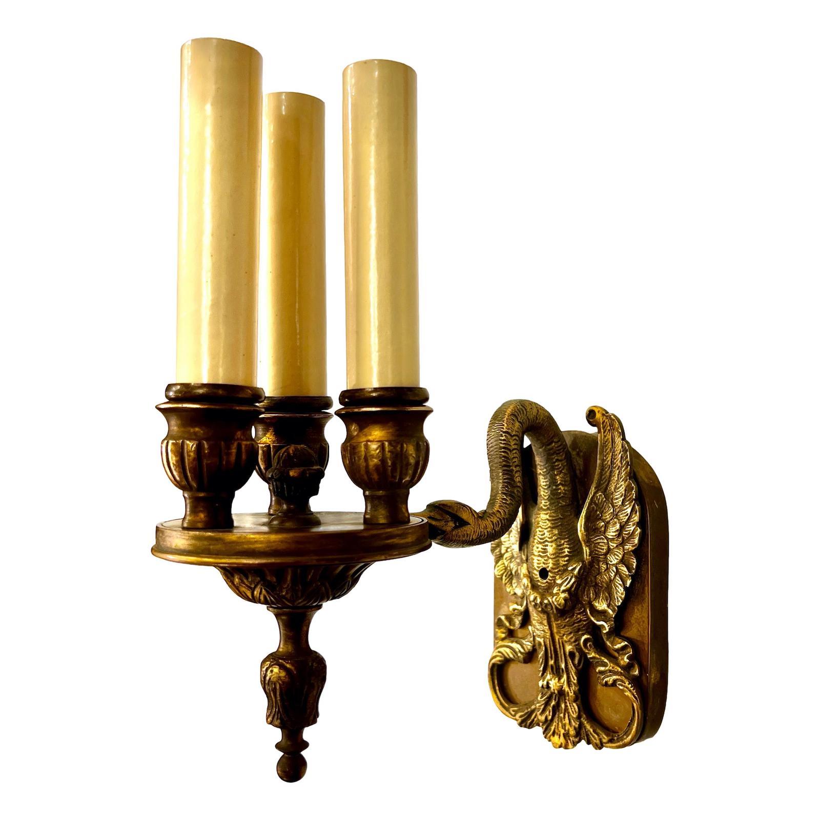 French Pair of Antique Empire Sconces For Sale