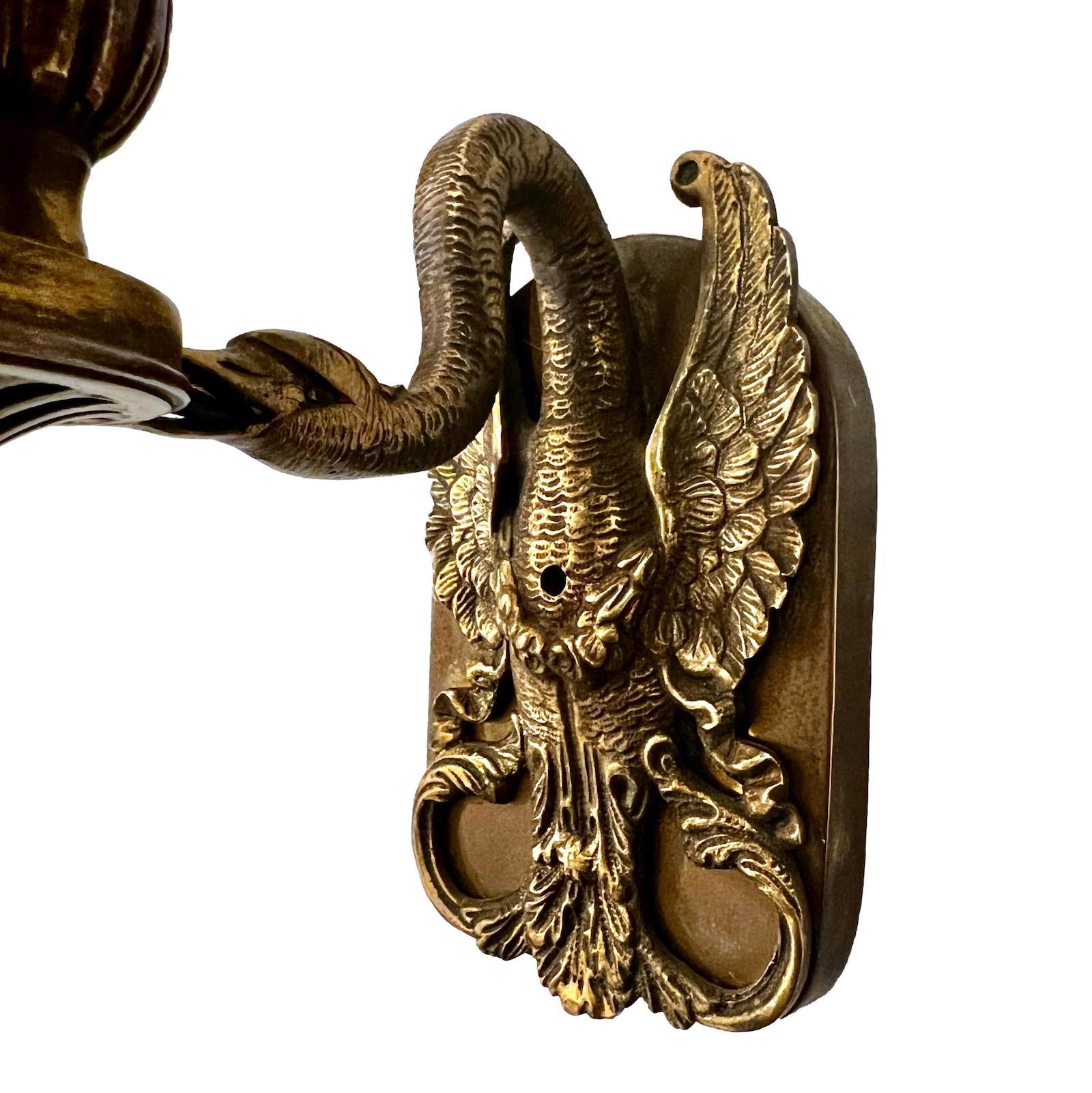 Pair of Antique Empire Sconces In Good Condition For Sale In New York, NY