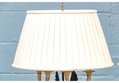 19th Century Pair of Antique Empire Style Figural Dore Bronze Lamps