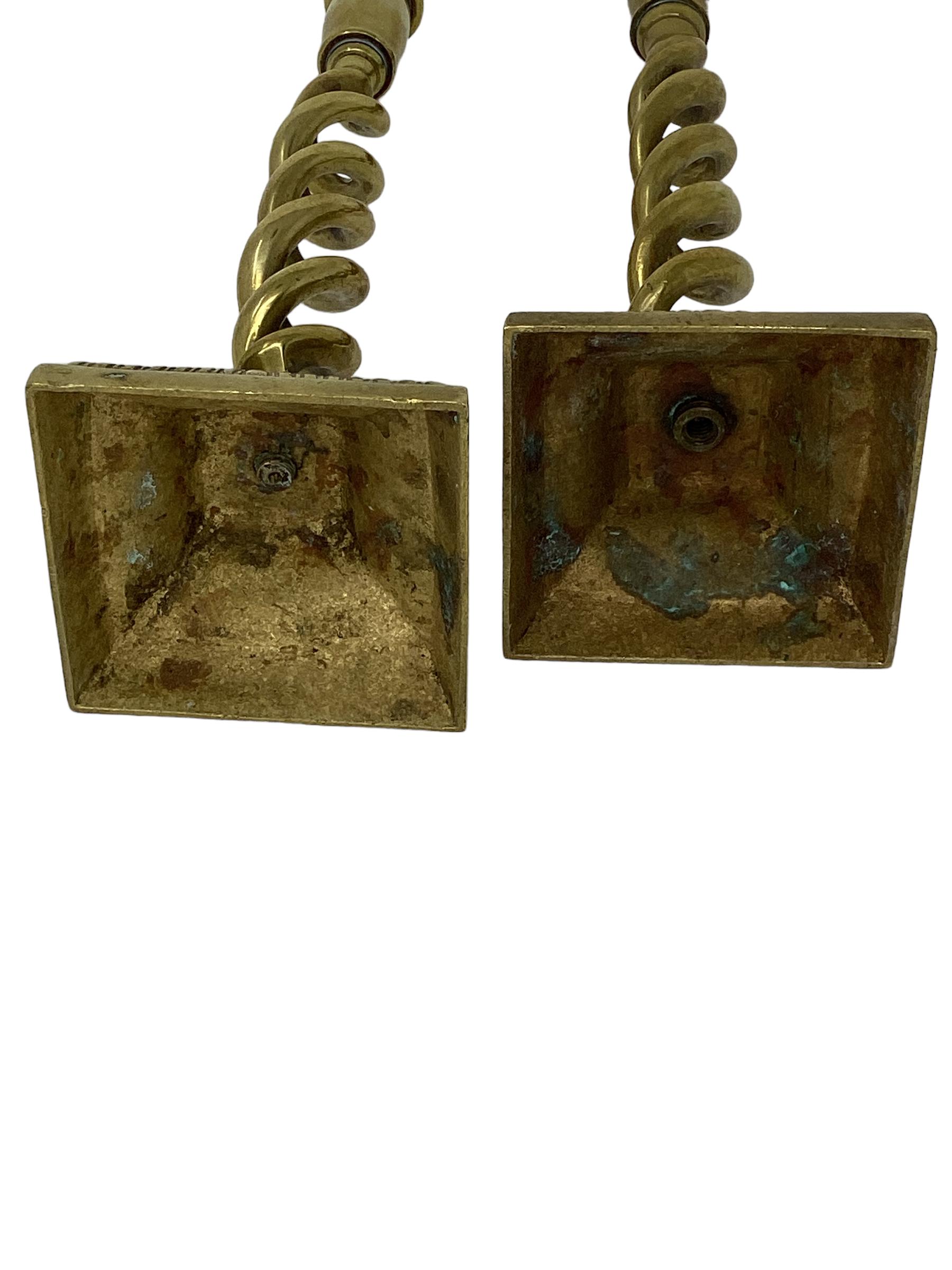 Pair of Antique English Barley Candlesticks 2