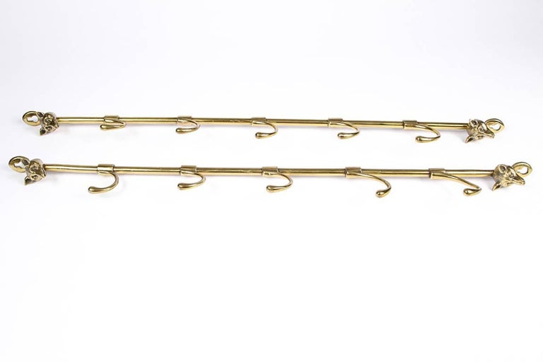 Pair of Antique English Brass Riding Crop Holders For Sale at 1stDibs