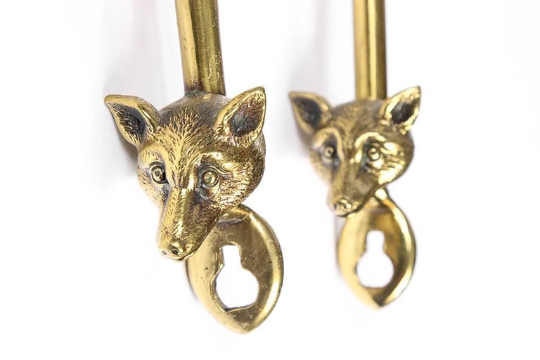 Pair of Antique English Brass Riding Crop Holders For Sale at 1stDibs