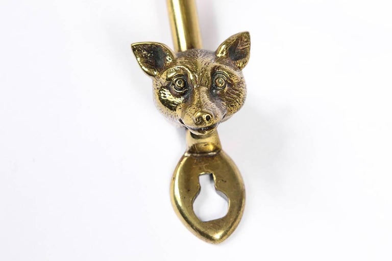 Pair of Antique English Brass Riding Crop Holders For Sale at 1stDibs