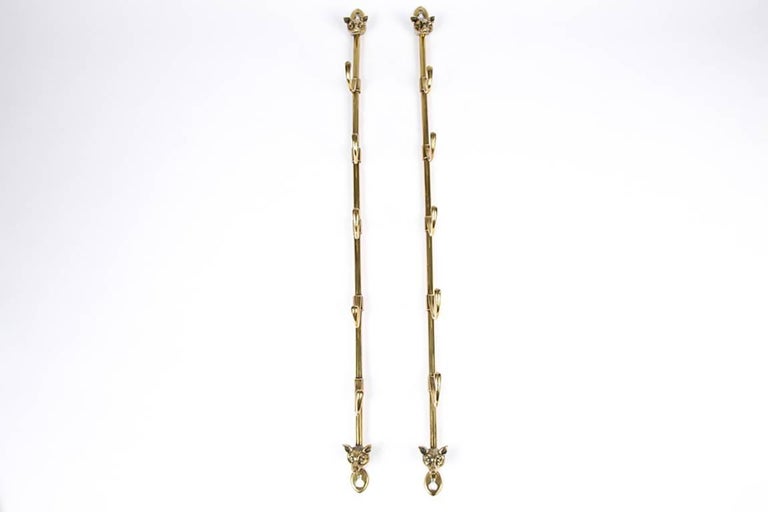 Pair of Antique English Brass Riding Crop Holders For Sale at 1stDibs