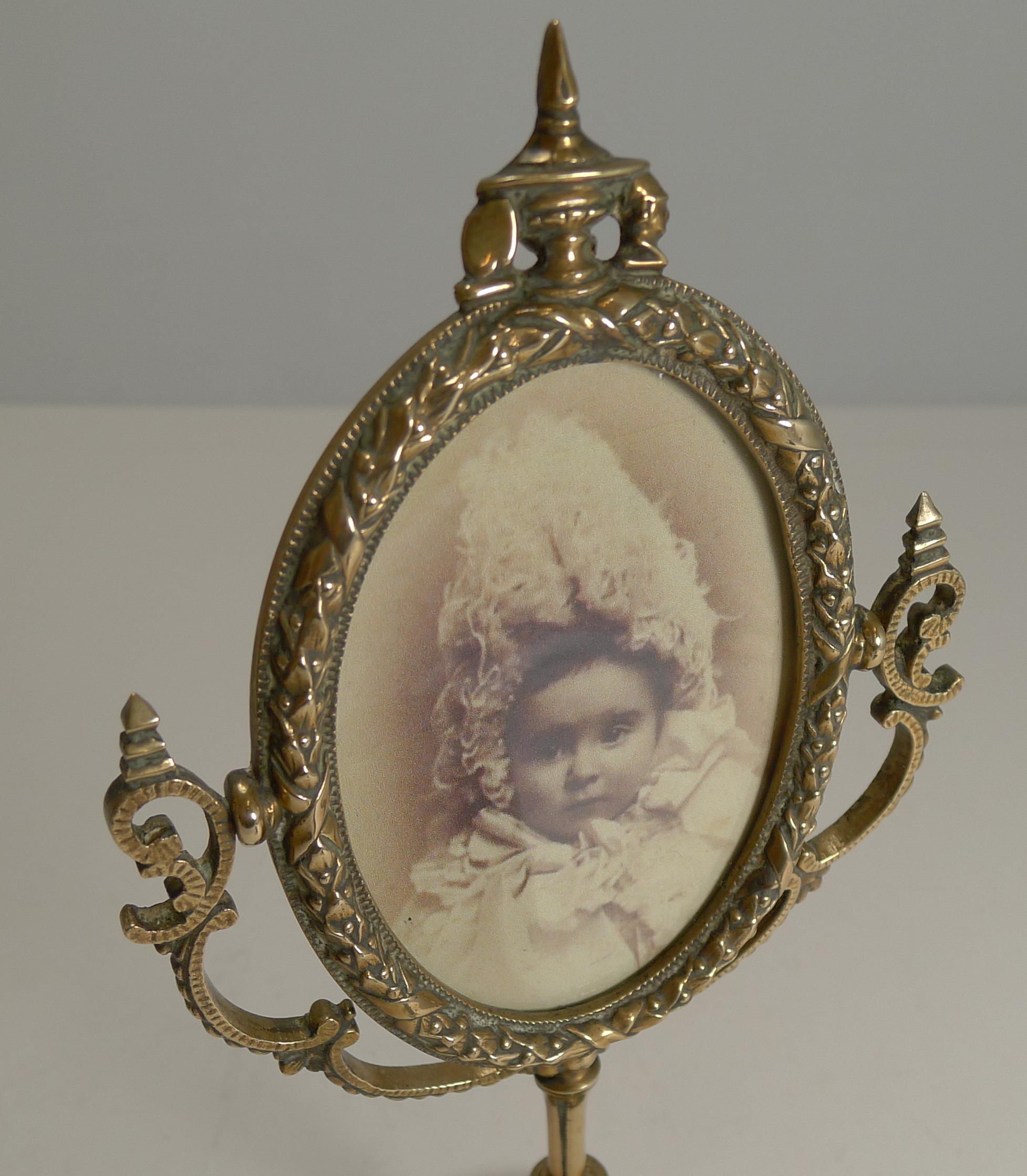 Pair of Antique English Brass Swing Photograph Frames, circa 1880 2