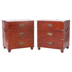 Pair of Antique English Campaign Stands or Chests