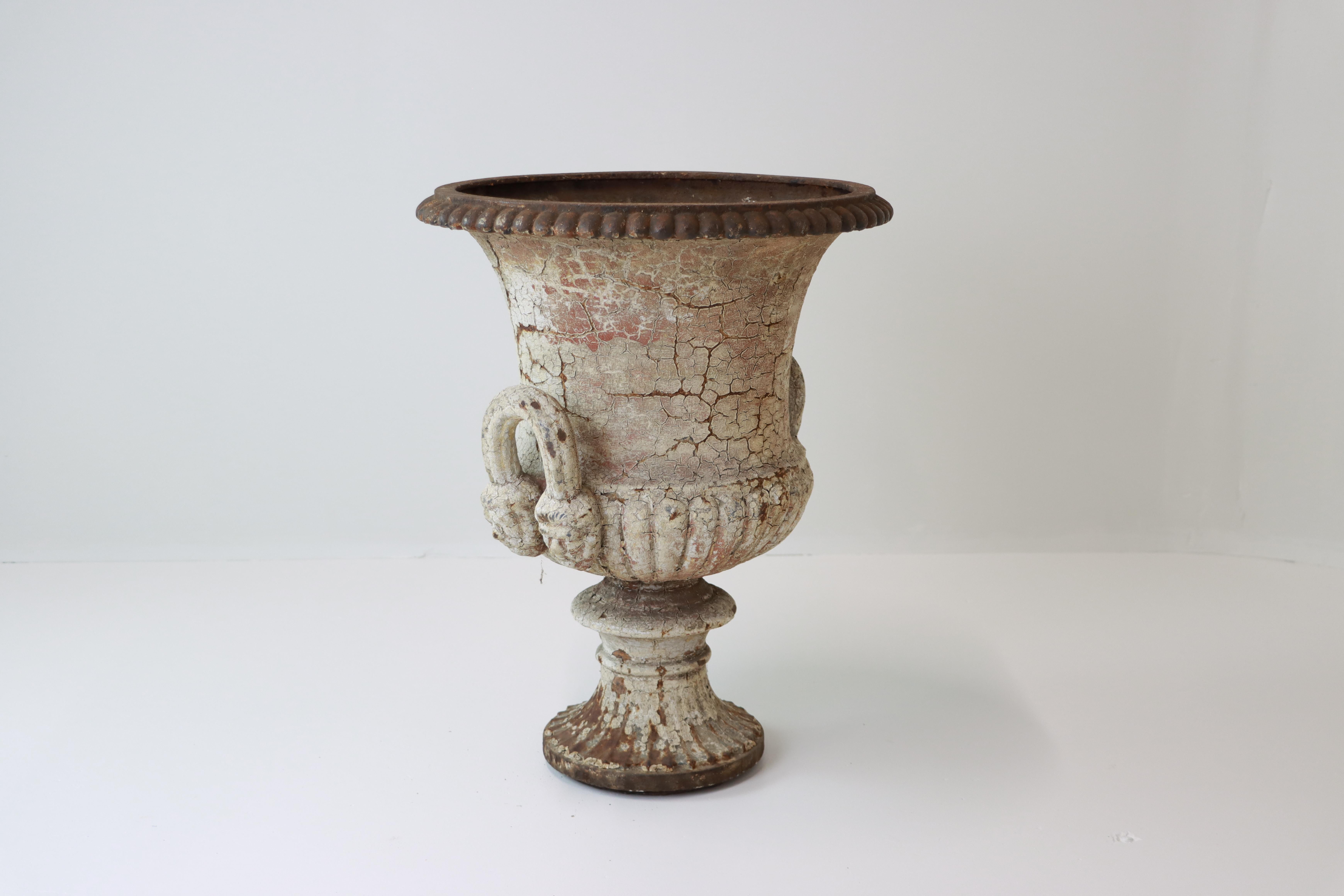 Cast Pair of Antique English Campana Urns For Sale