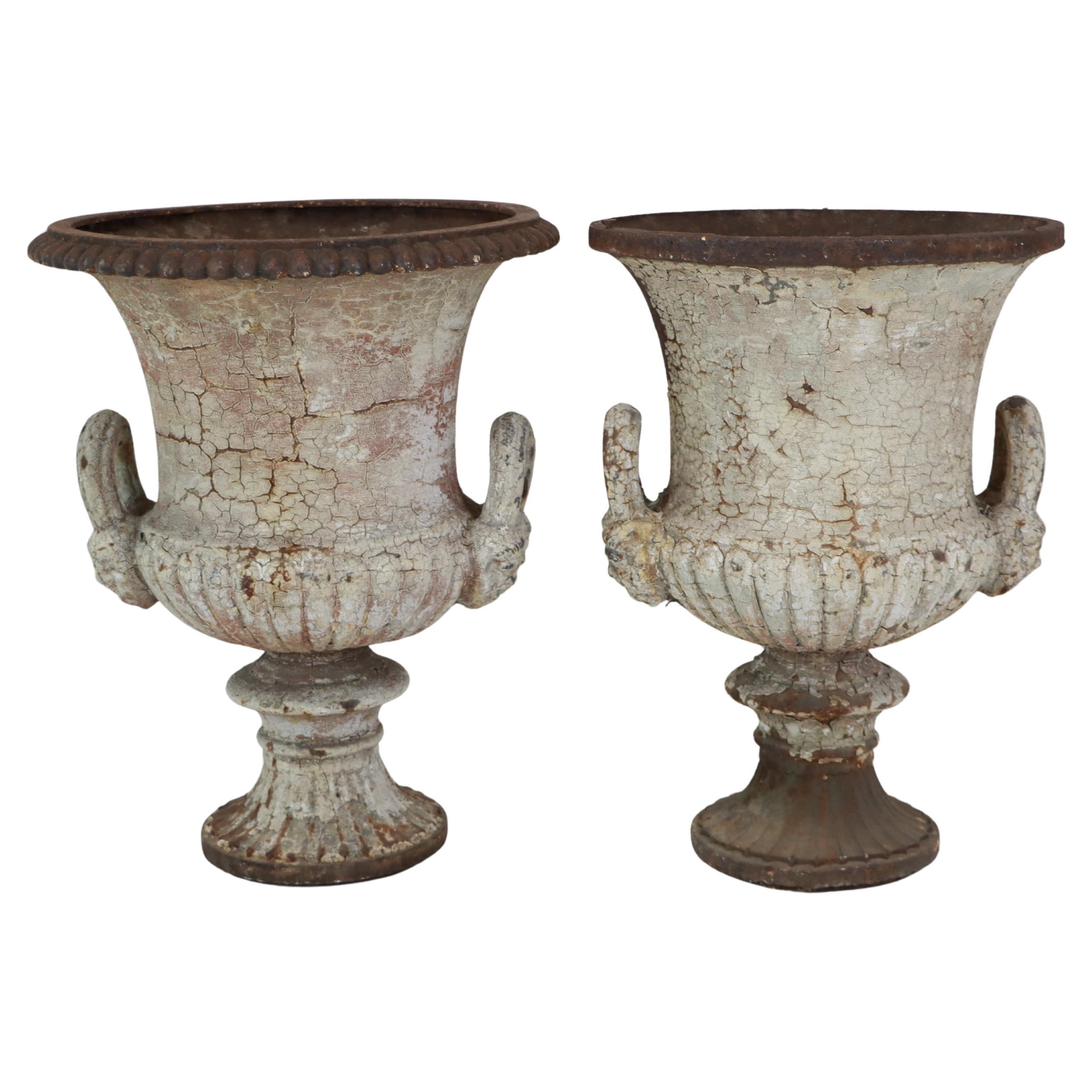 Pair of Antique English Campana Urns For Sale