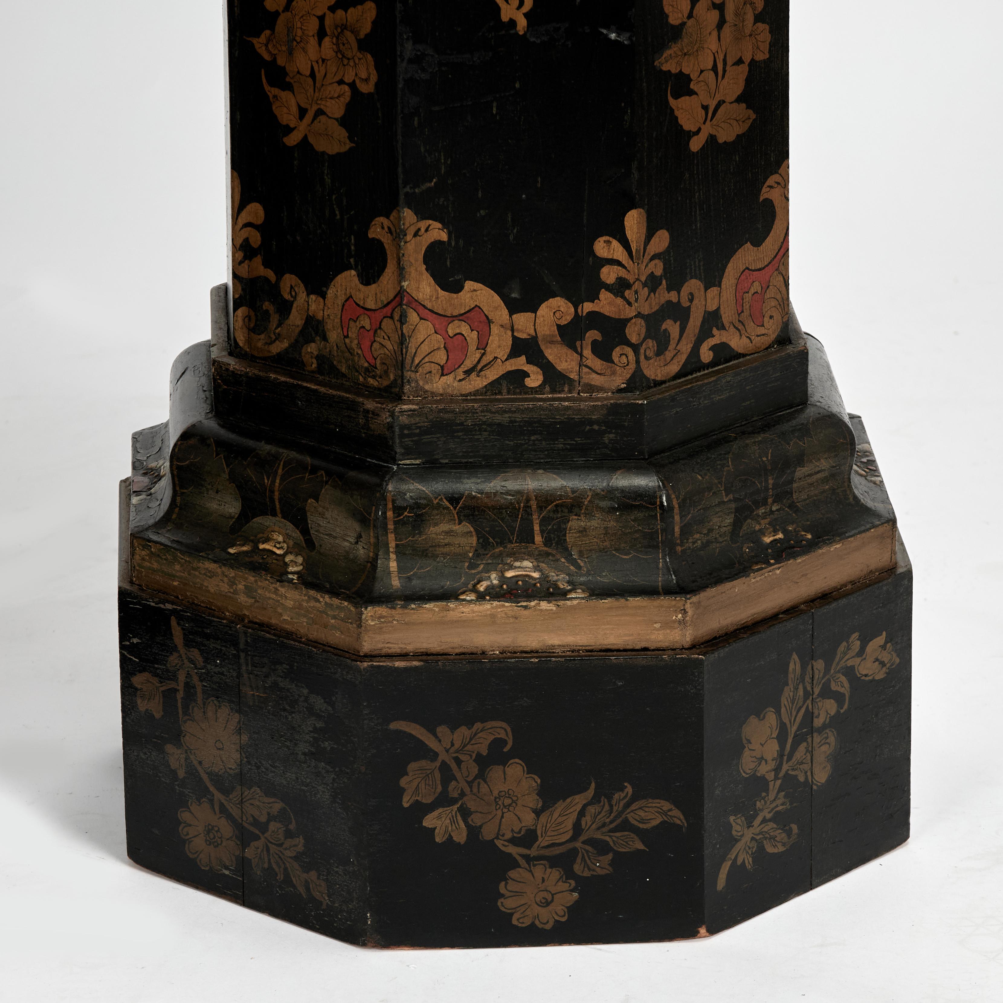 XIXe siècle Paire de piédestaux anciens de style chinoiserie anglaise en vente