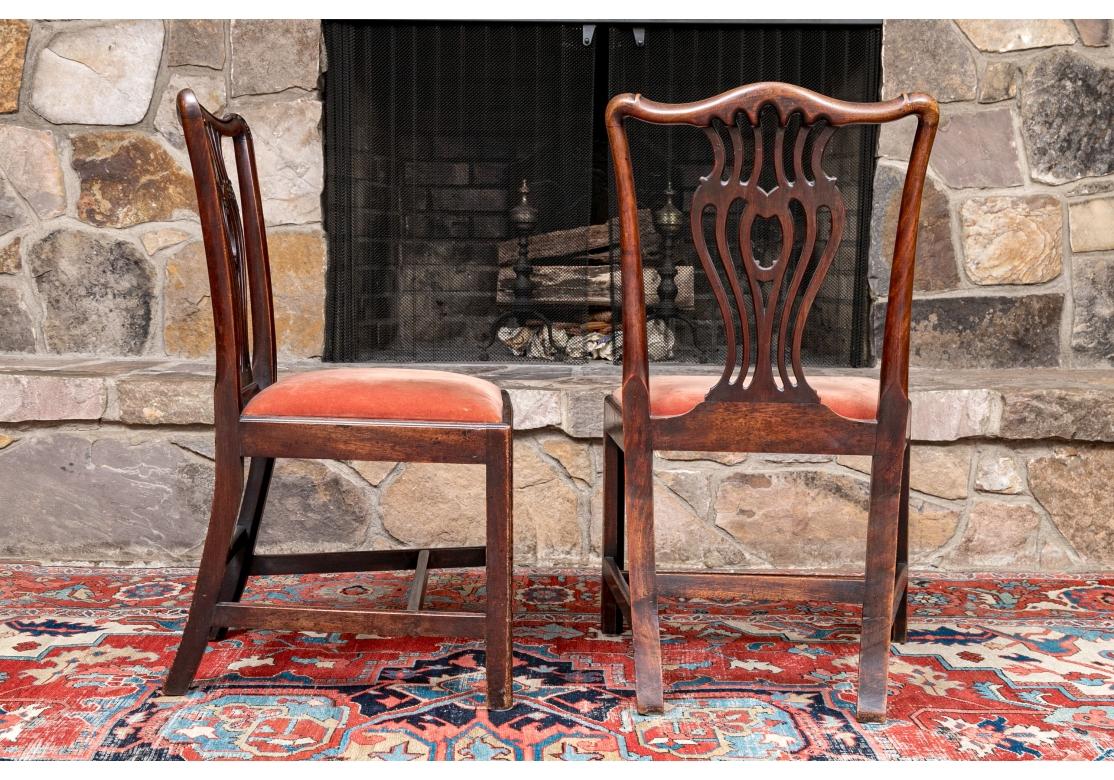19th Century Pair Of Antique English Chippendale Style Side Chairs For Sale