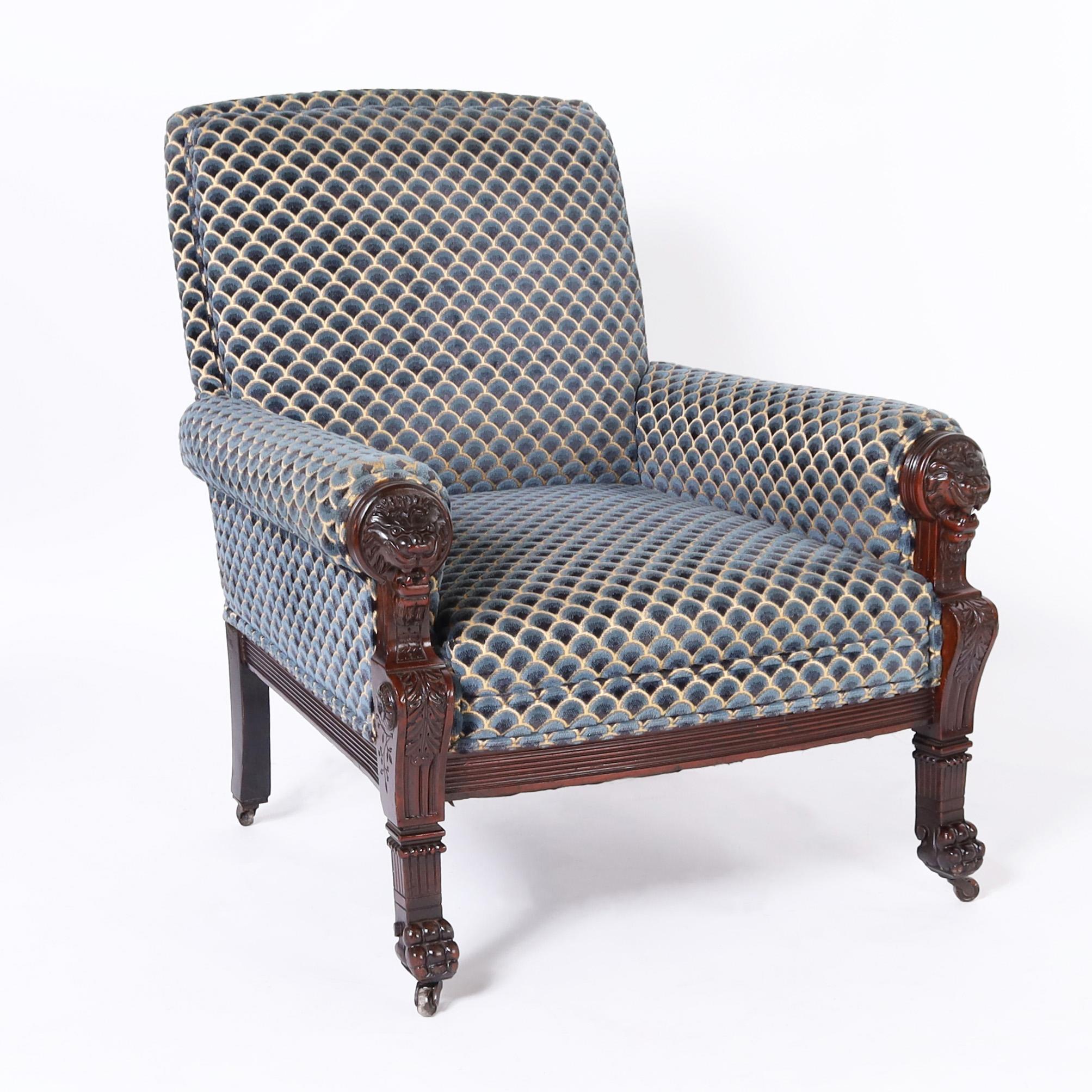 Pair of Antique English Club Chairs For Sale at 1stDibs