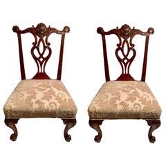 Paire de fauteuils d'appoint anglais anciens de style géorgien