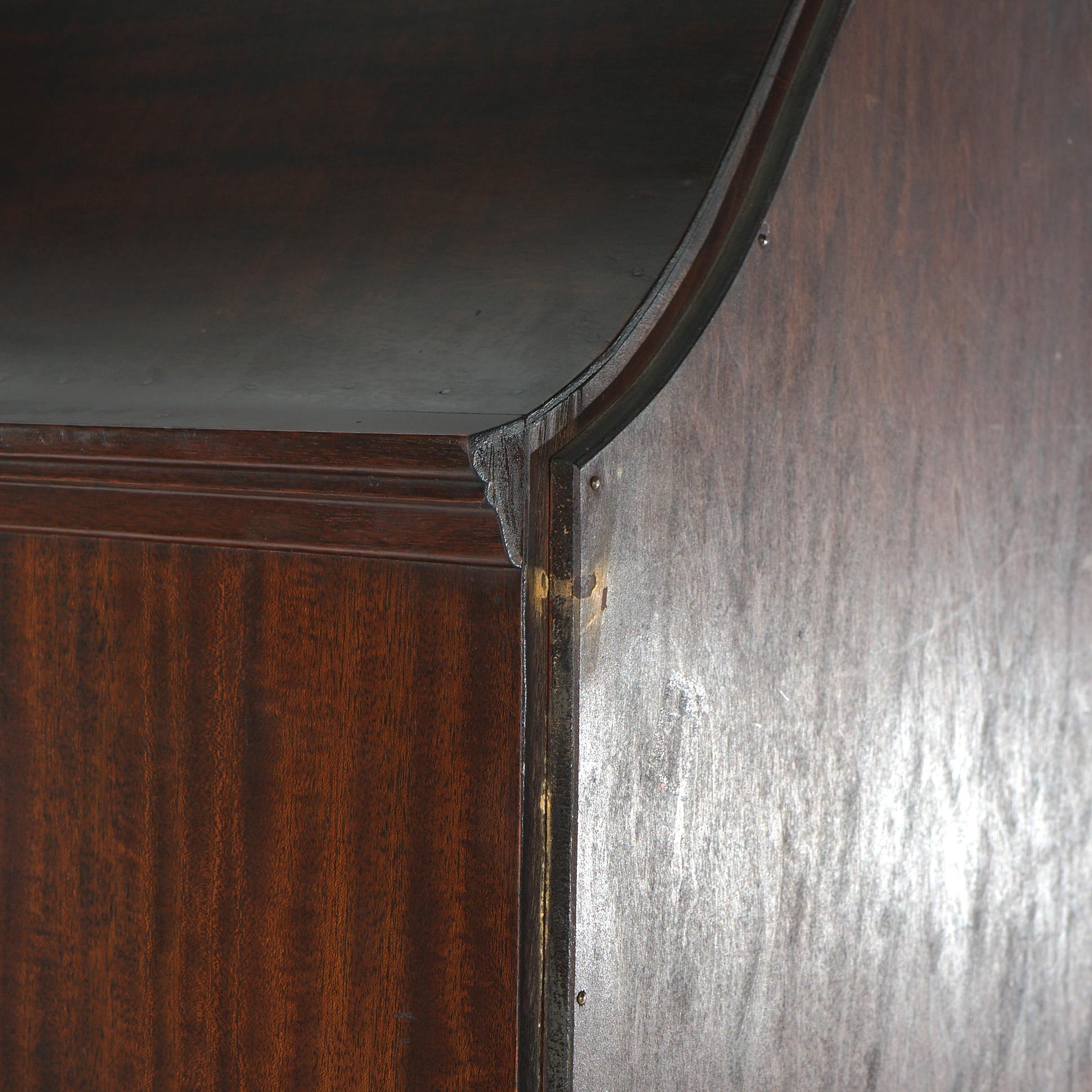 Pair of Antique English Georgian Style Mahogany China Cabinets by Butler c1930 7