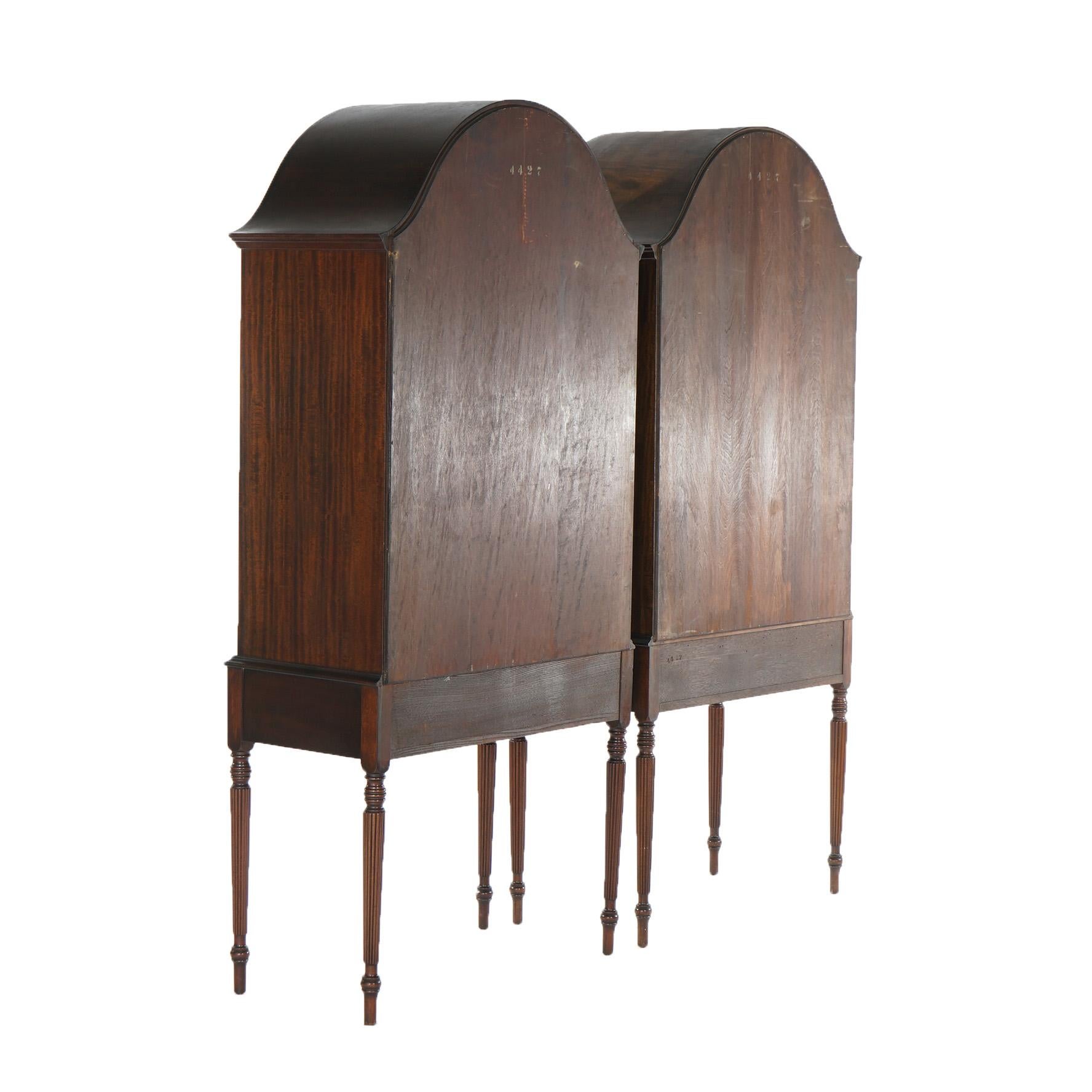 Pair of Antique English Georgian Style Mahogany China Cabinets by Butler c1930 2