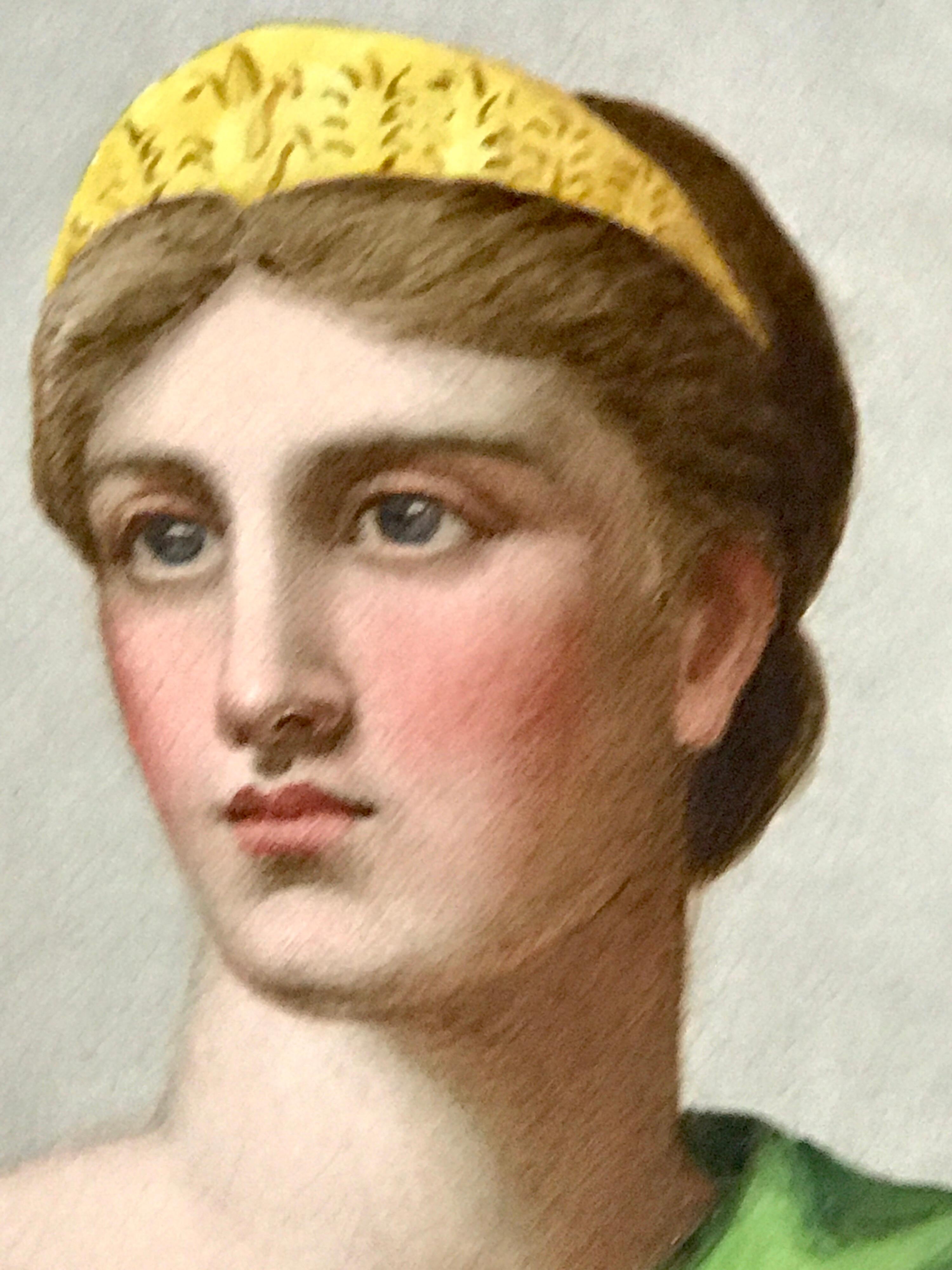 Paire d'anciennes plaques de portraits Grand Tour anglaises 