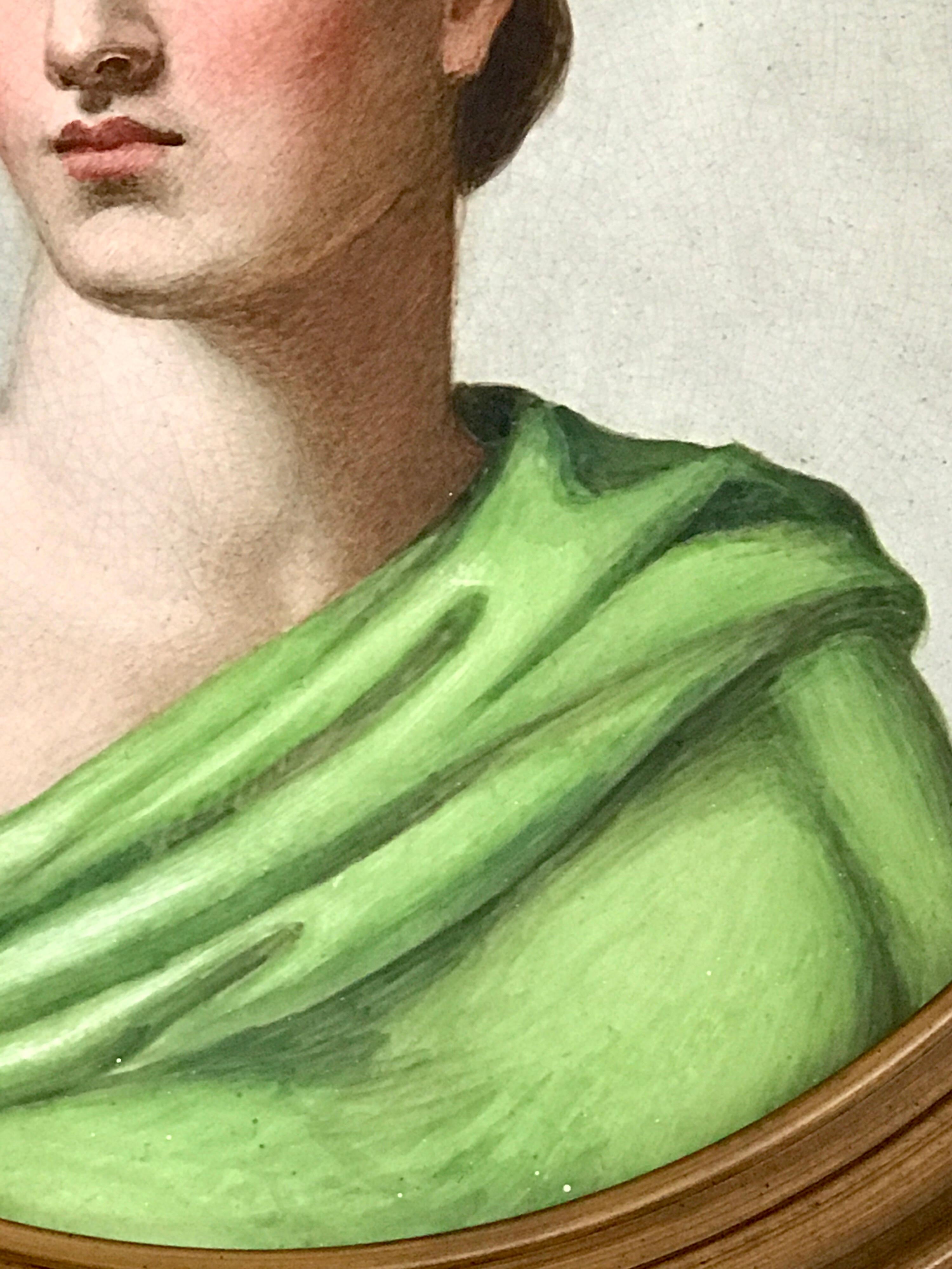 Paire d'anciennes plaques de portraits Grand Tour anglaises 