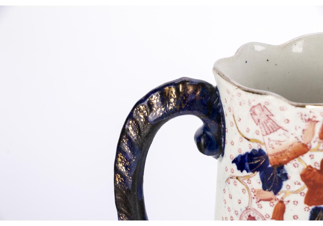 Pareja De Jarras Imari Antiguas De Ironstone Inglés Georgiano en venta