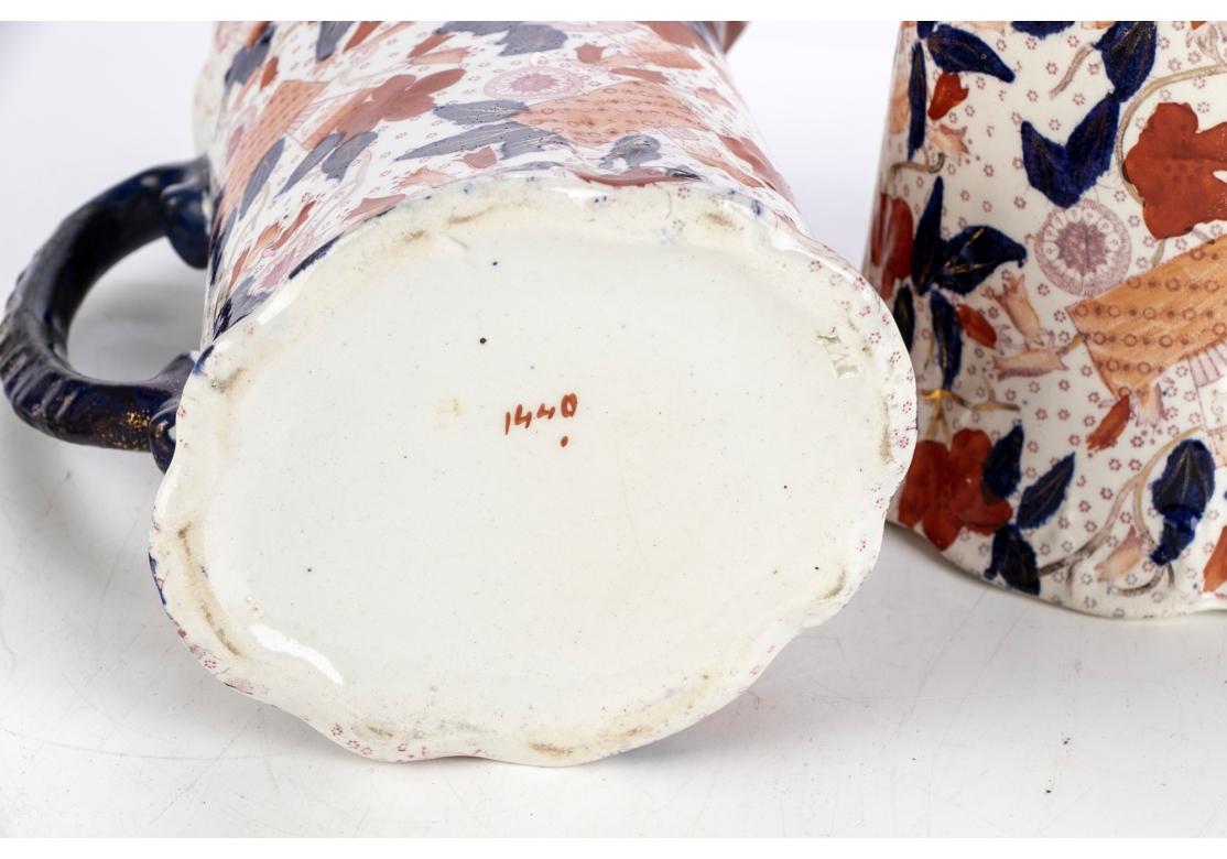 Pareja De Jarras Imari Antiguas De Ironstone Inglés Piedra de hierro en venta