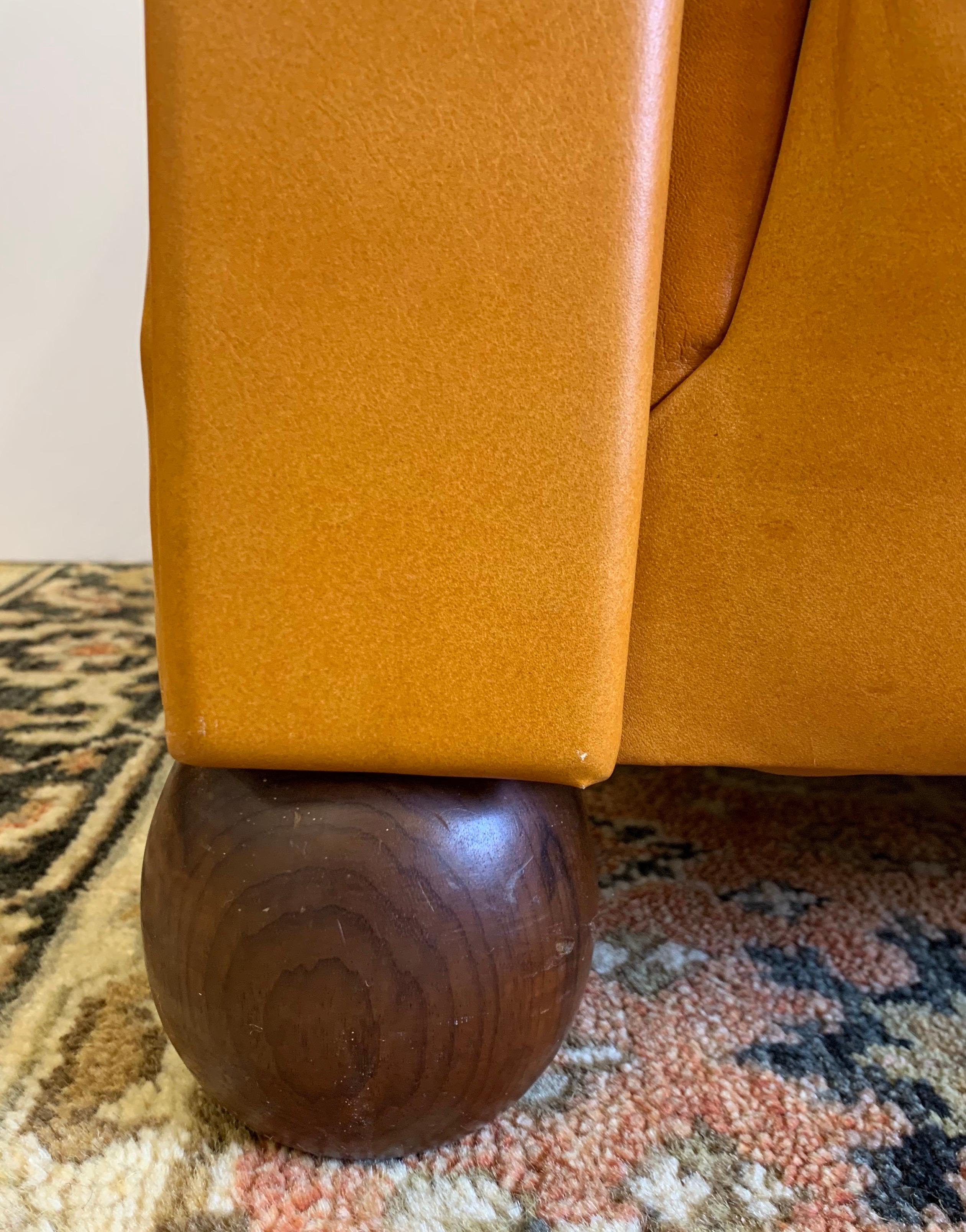 Pair of Antique English Leather Tufted Chesterfield Club Chairs 4