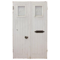 Pair of Antique English Ledge and Brace Cottage Doors
