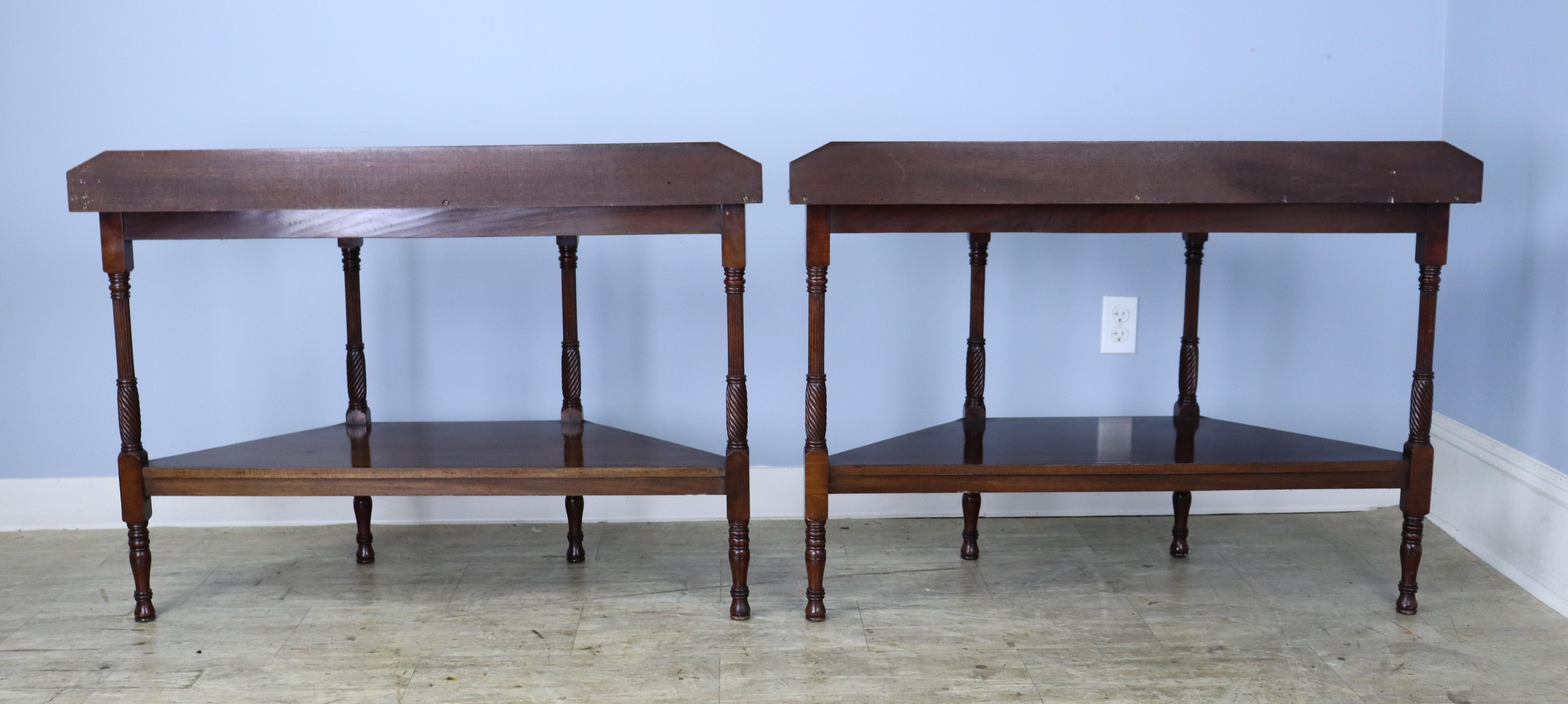 Pair of Antique English Mahogany Console Tables 7