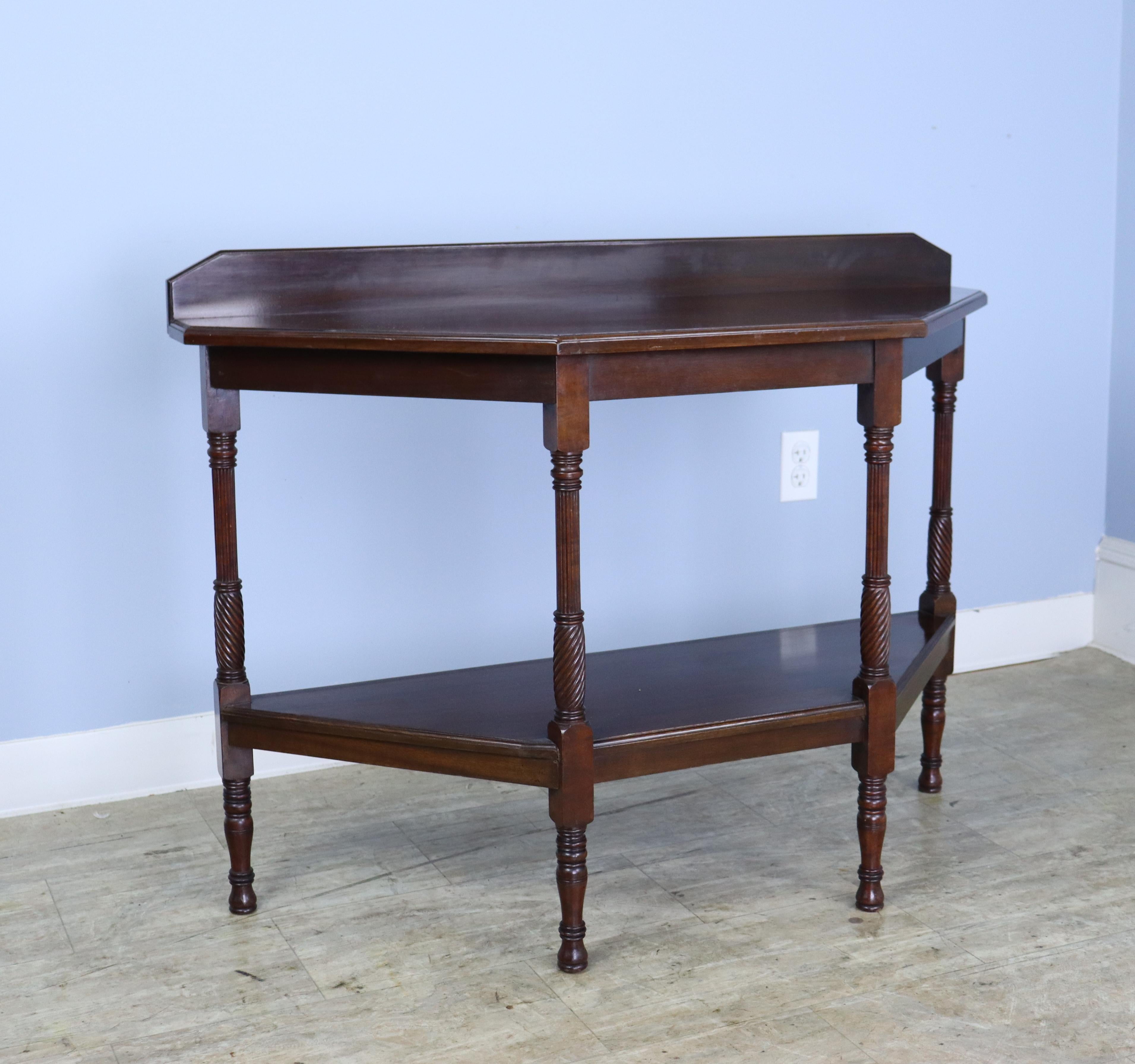 Pair of Antique English Mahogany Console Tables 1