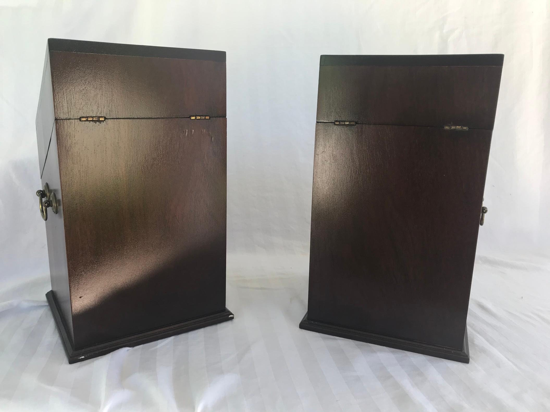Pair of Antique English Mahogany Knife Cutlery Boxes 4