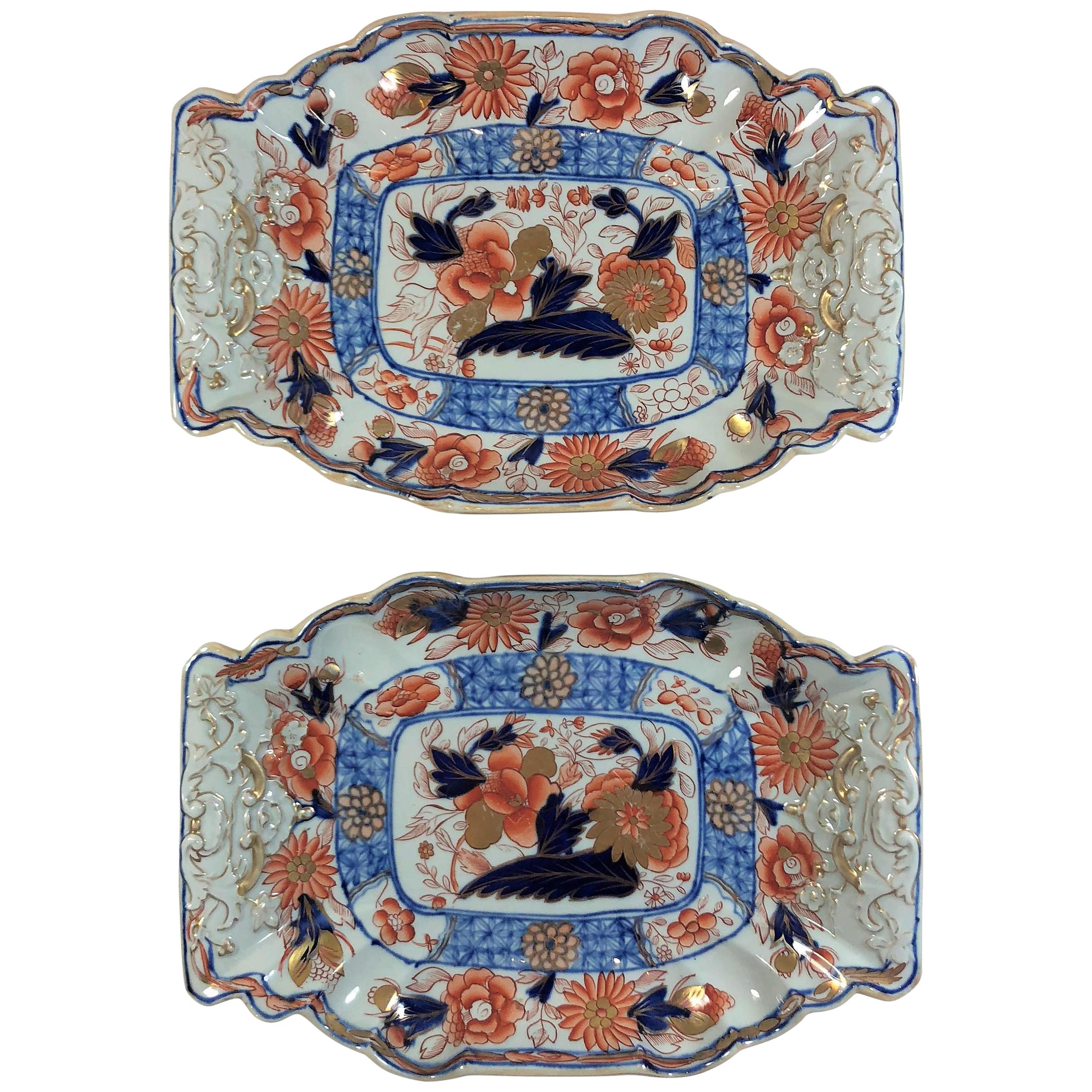 Pair of Antique English Mason's Ironstone Platters For Sale