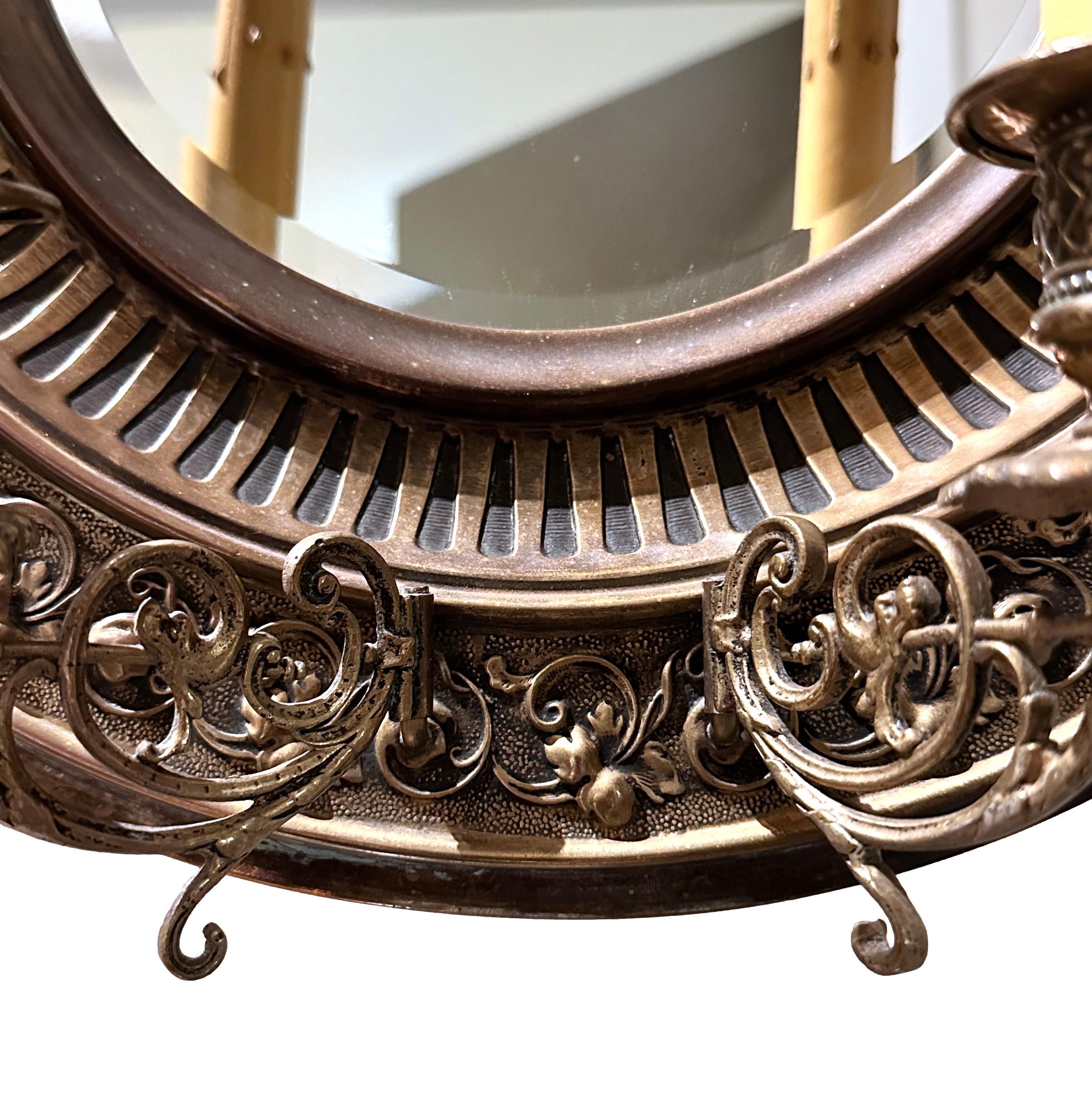 19th Century Pair of Antique English Mirror Sconces  For Sale